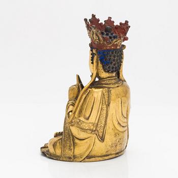 Vairochana, förgylld brons. Mingdynastin (1368-1644).