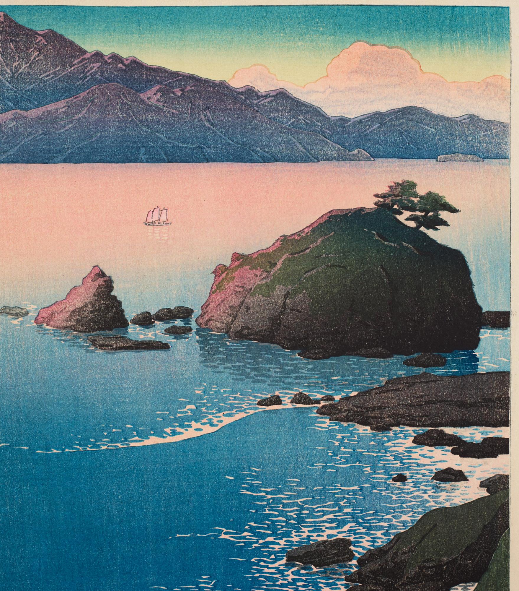 KAWASE HASUI (1883-1957), färgträsnitt. Japan, "Souvenirs of Travel I".