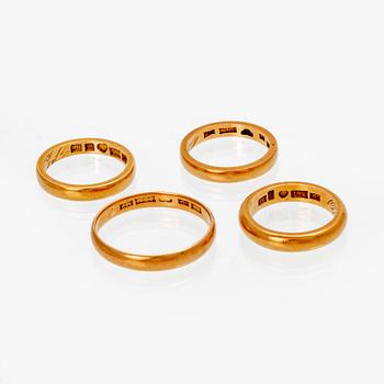 Rings 4 pcs 18K gold.