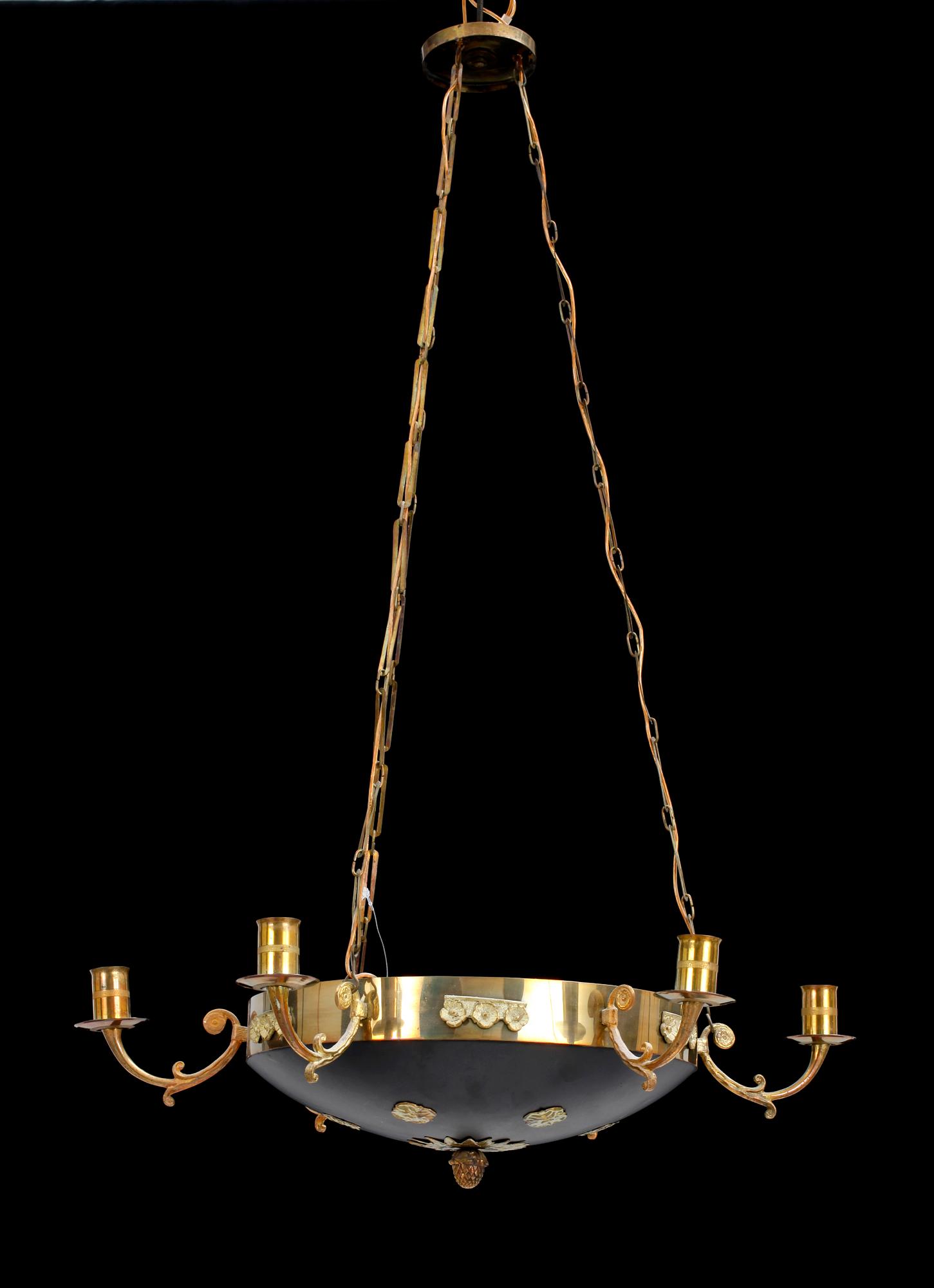 AMPEL, empirestil, mässing, ca 1900.
