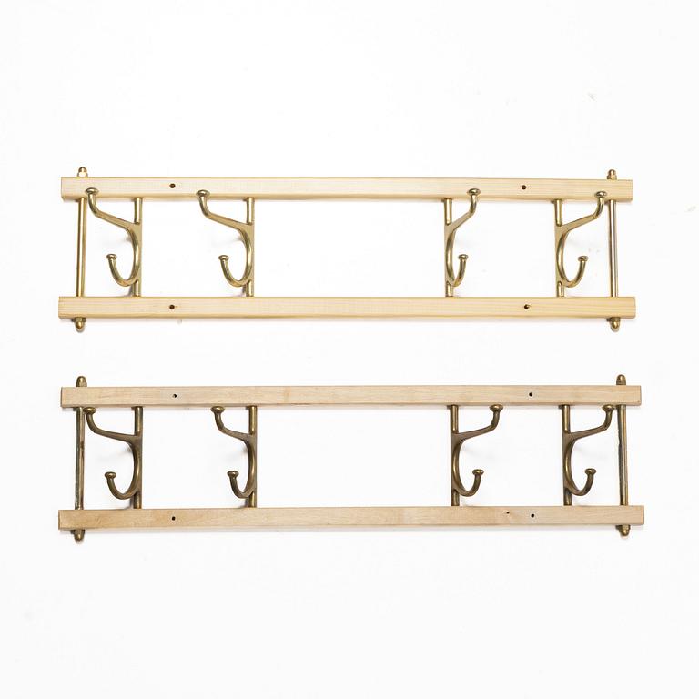 Coat hooks, a pair, “Dekorativ”, Skoglunds metallgjuteri, Anderstorp, 1950s/60s.