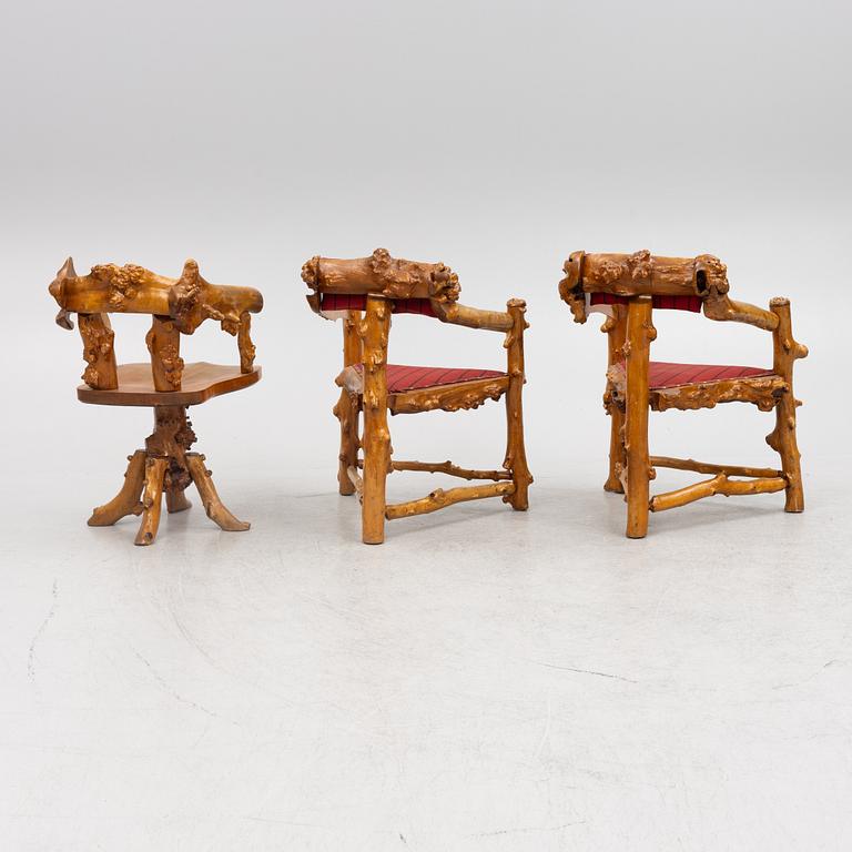 Furniture set, bentwood, 6 pieces, first half of the 20th century.