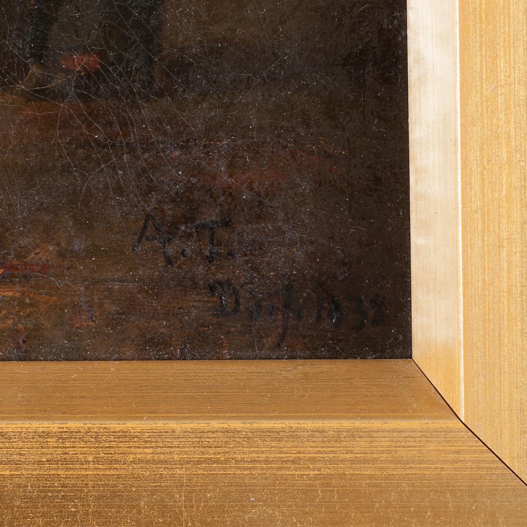 UNKNOWN ARTIST, oil on canvas, signed A.T, Dsf, dated 1838.