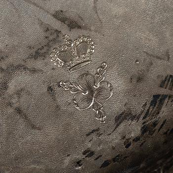 A German silver jug and tray, Gebrüder Friedländer, circa 1900.