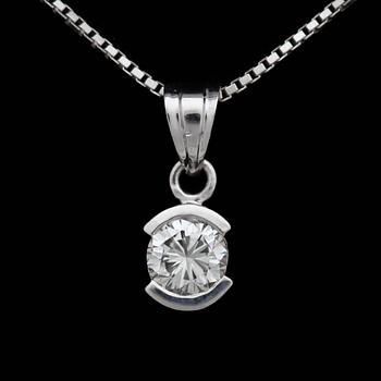 20. A brilliant cut diamond pendant, app. 0.50. ct.