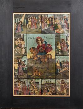 IKON, olja på plåt. Rumänien 1907.