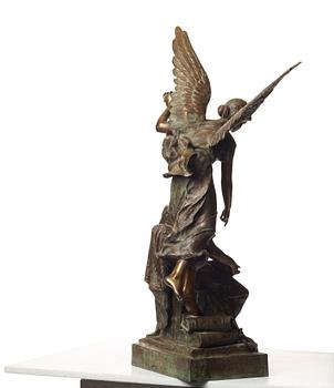 HENRI LOUIS LEVASSEUR, skulptur, signerad. Brons, höjd 99 cm.
