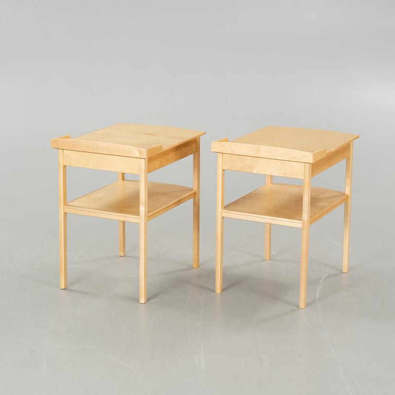 A pair of bedside tables by Carl Malmsten for Åfors Möbelfabrik, second half of the 20th century.