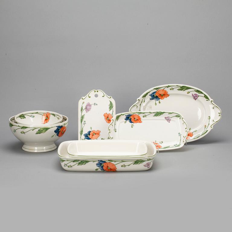 SERVISDELAR, 53 st delar, porslin, "Amapola", Villeroy & Boch, Tyskland, 1900-talets slut.