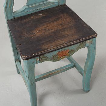 a set of 6 early 10th century folk art chairs from Hälsingland.