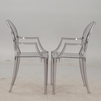 KARMSTOLAR, ett par, "Louis Ghost", Philippe Starck för Kartell.