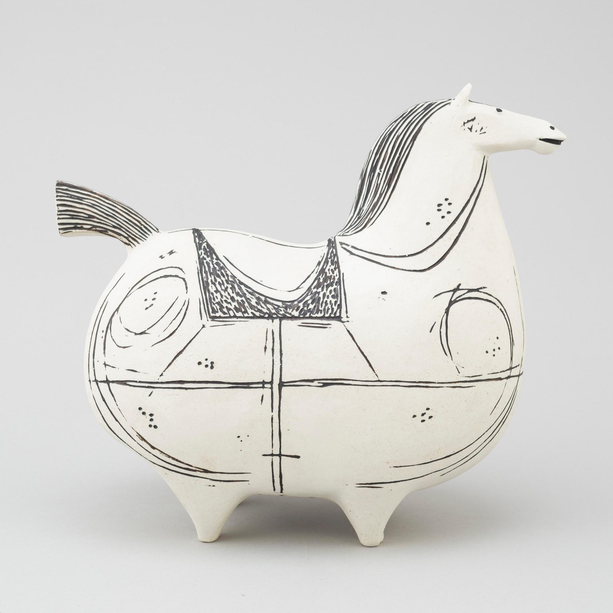 STIG LINDBERG, a "Springare" stoneware sculpture of a horse, Gustavsberg studio, Sweden 1952-72.