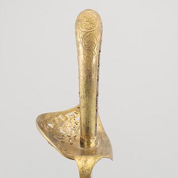 Saber, early 19th century, for an officer in the archipelago fleet (?), with scabbard.