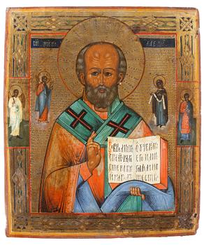 IKON, tempera på pannå, Ryssland, sannolikt 1800-tal.