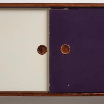 Finn Juhl, a rare wall mounted palisander sideboard, Bovirke, Denmark 1950s.