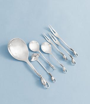 640. A set of seven pieces 'Blossom' flatware, Georg Jensen 1920-40's.