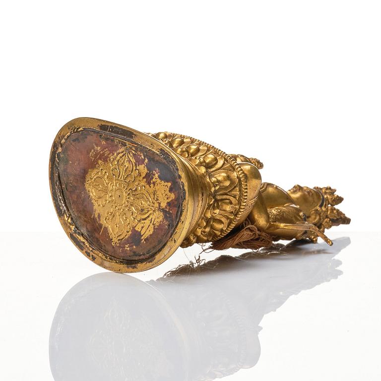 A gilt bronze Pala-revival sculpture of Amitayus, 18/19th Century, possibly Mongolian.