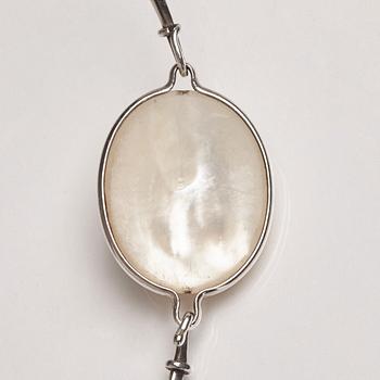 Vivianna Torun Bülow-Hübe, a sterling silver and mother of pearl necklace and brooch, executed in her own workshop, 1970-80's.