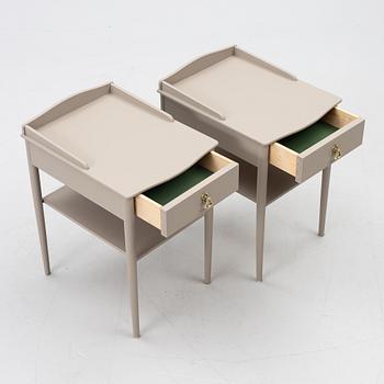 Sängbord ett par, Erik Andersson snickerifabrik, Rottne. 1900-talets slut,