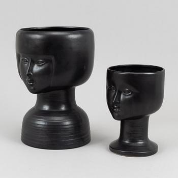 Lisa Larson, two stoneware vase from Gustavsberg.
