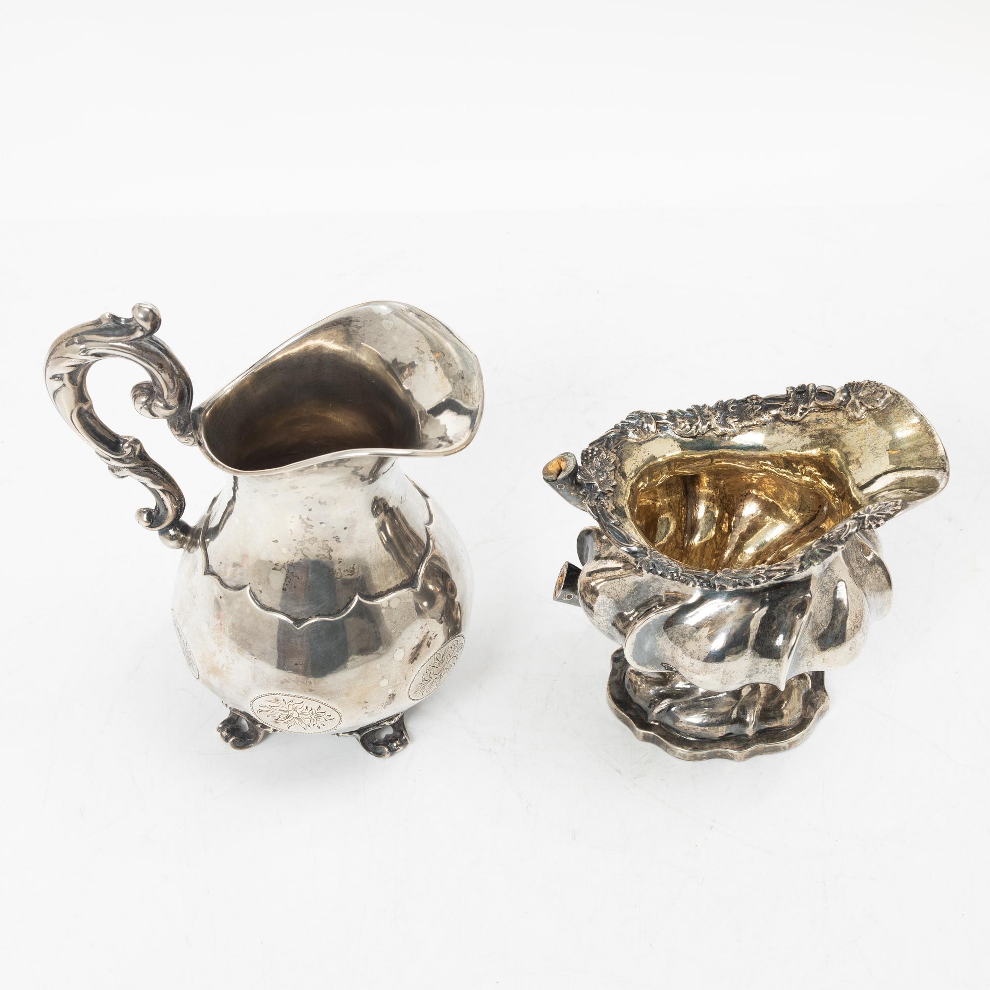 Nyrokoko, 1820, Creamers, 2 pcs, silver, GT Folcker, Stockholm 1857, respectively Moscow, Russia 1844.