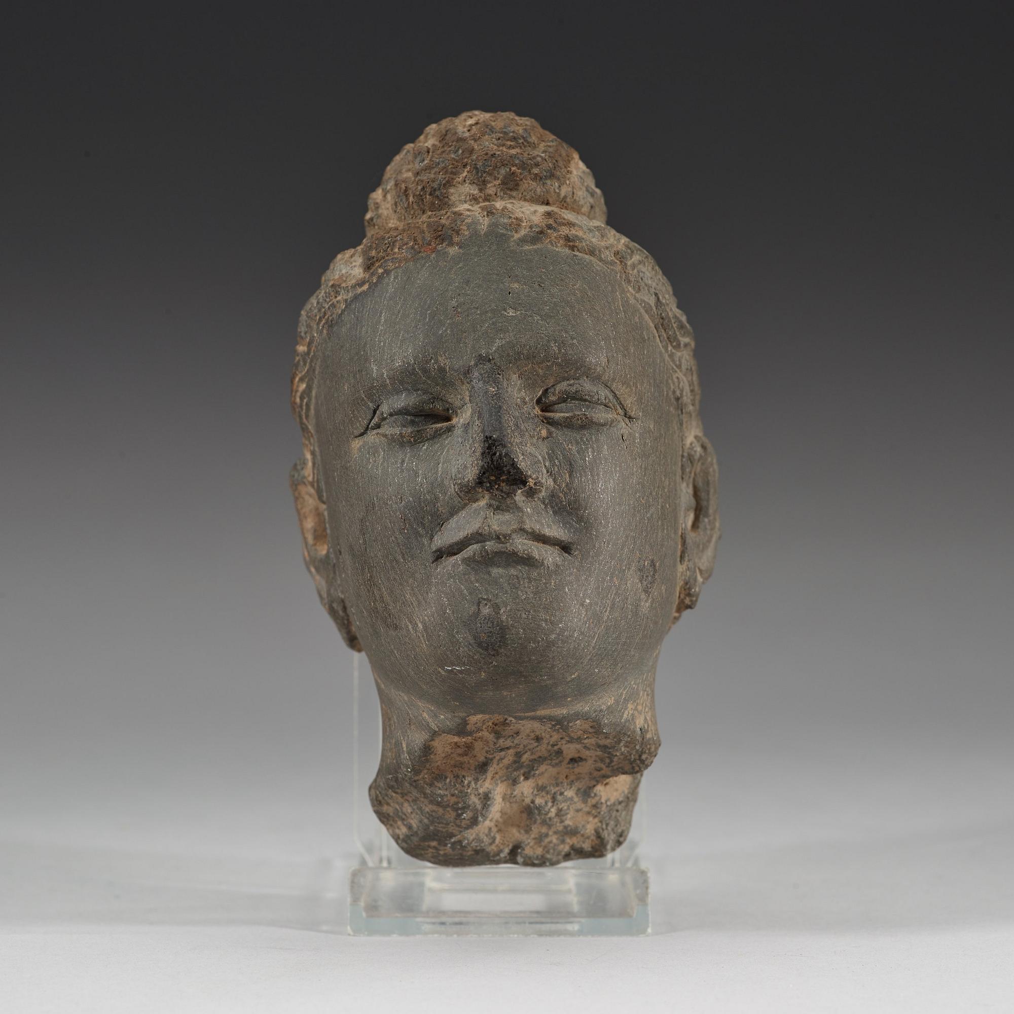 HUVUD, sten. Gandhara, troligen 200/300-tal.