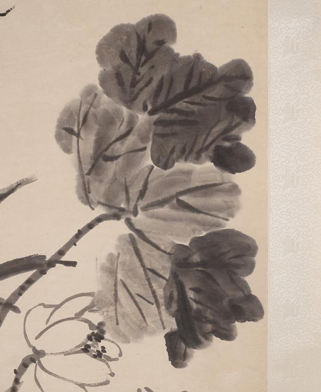 A painting by Pu Hua (1837-1911), watercolour and ink on paper, Lotus.