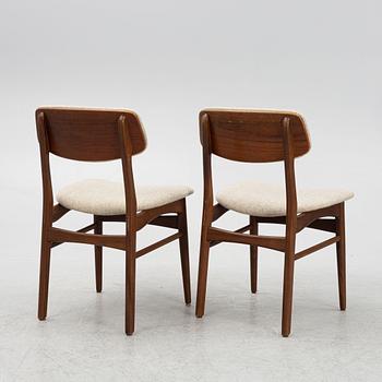 Six chairs, Denmark, mid 20th century.