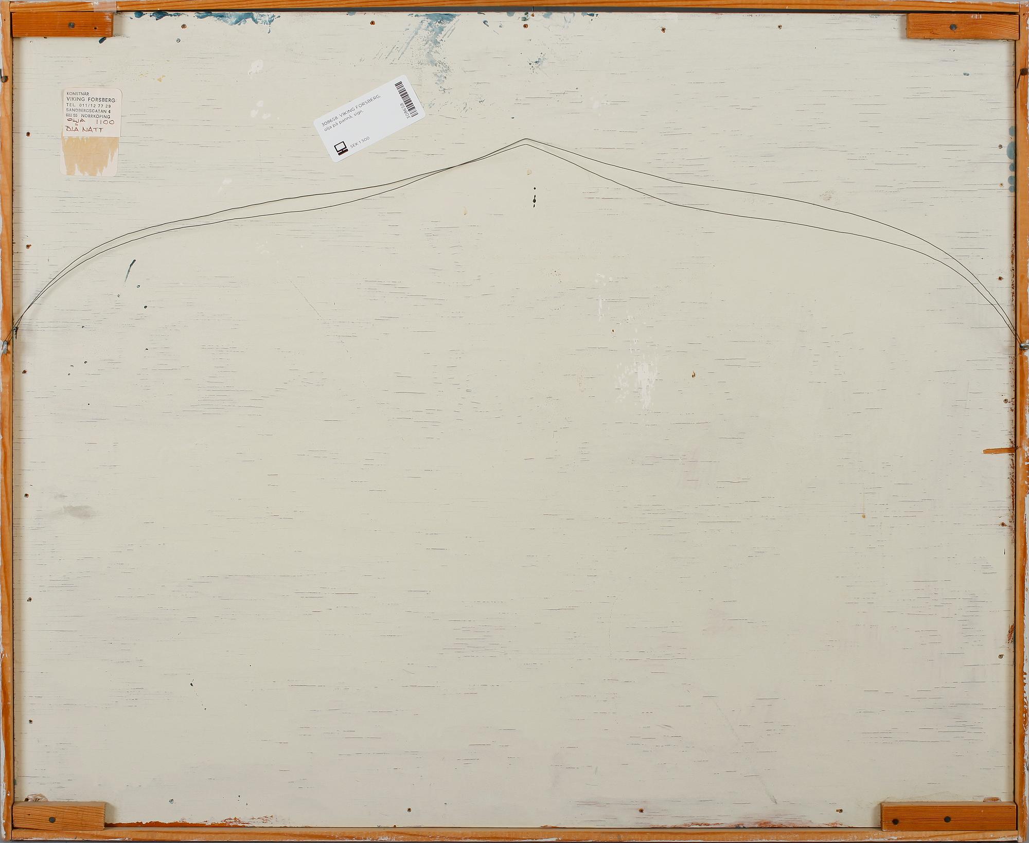 VIKING FORSBERG, olja på pannå, sign.