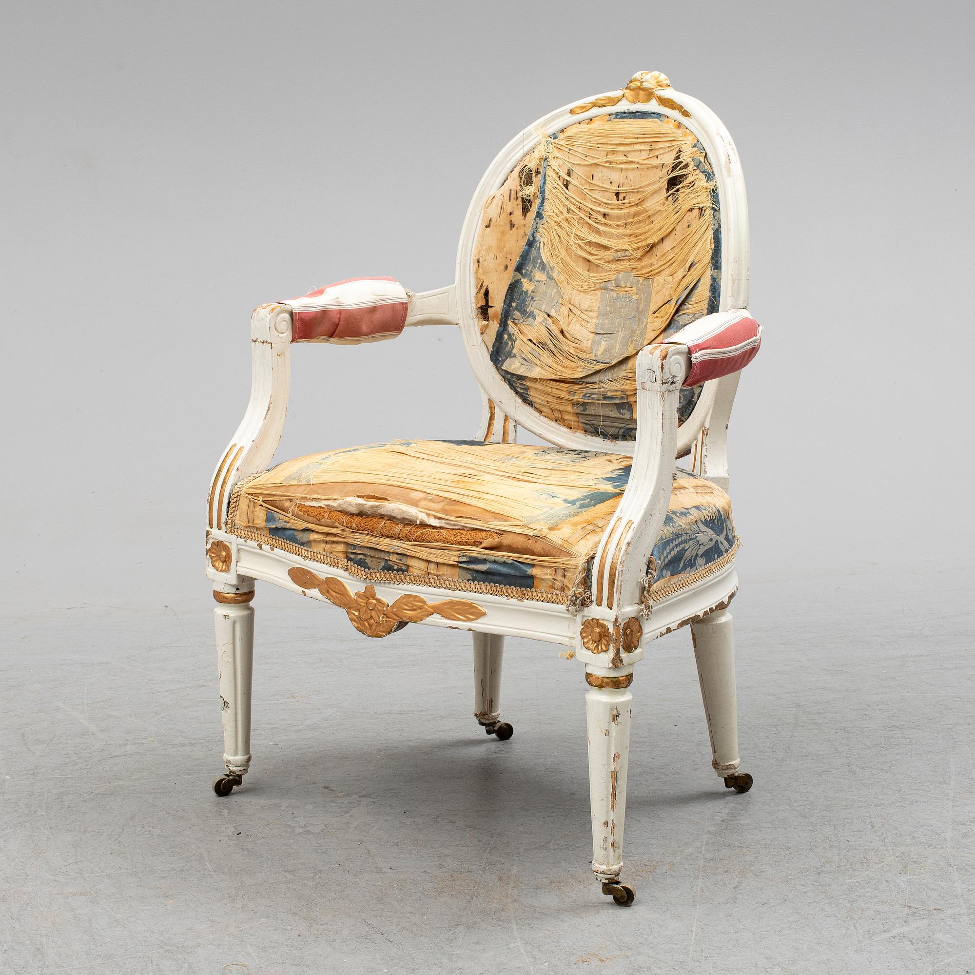 A late 18th century gustavian armchair.