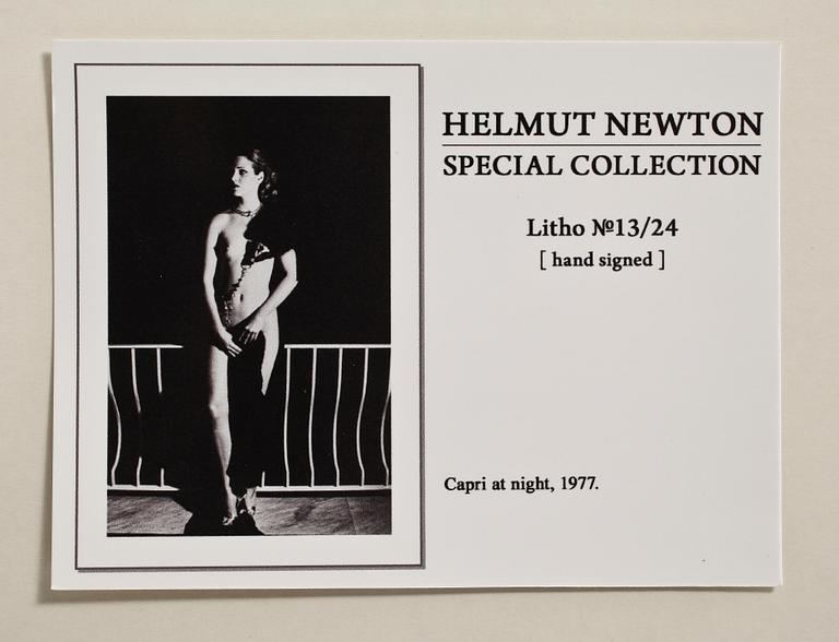 HELMUT NEWTON, "Capri at night", 1977, offsetlitografi, sign.