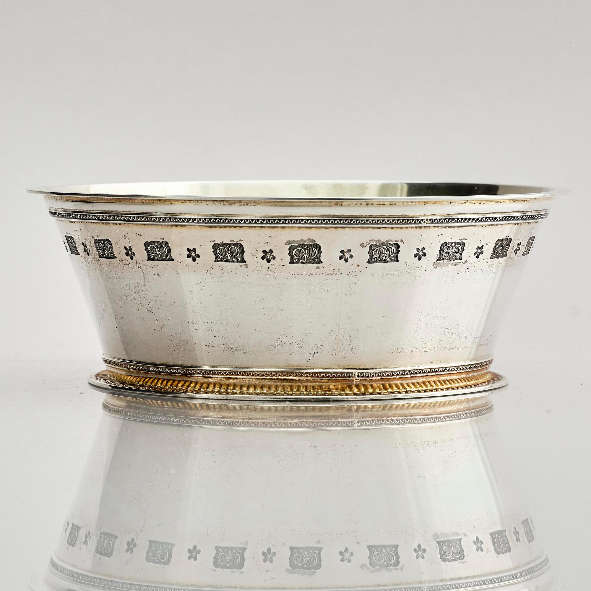 Wiwen Nilsson, a parcel-gilt sterling silver bowl, the so called 'Byzantine' bowl, Lund Sweden 1949.