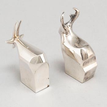 GUNNAR CYRÉN, two silver plated figurines Dansk Design Japan later part of the 20th century.