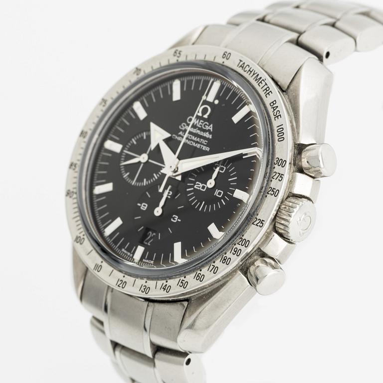 Omega, Speedmaster, Broad Arrow, chronograph, wristwatch, 42 mm.