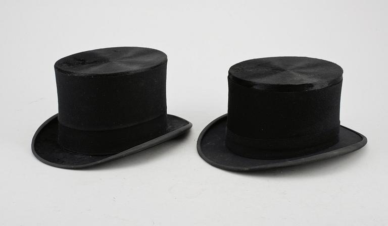 HATTAR, 2 st, samt HATTASK, 1800-/1900-tal.