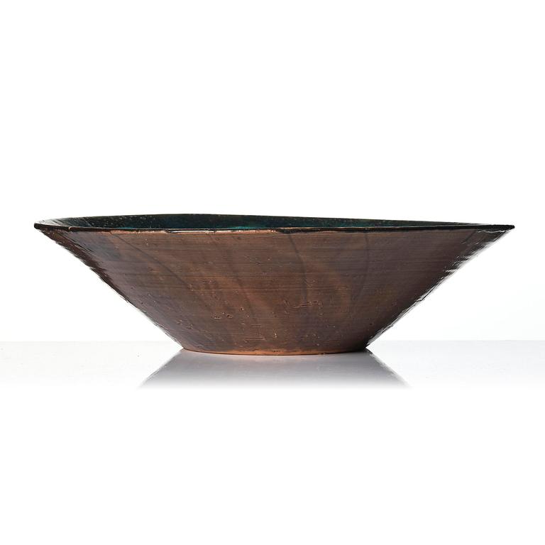 Signe Persson-Melin, a grand ceramic dish, executed in her workshop, Malmö 1959.