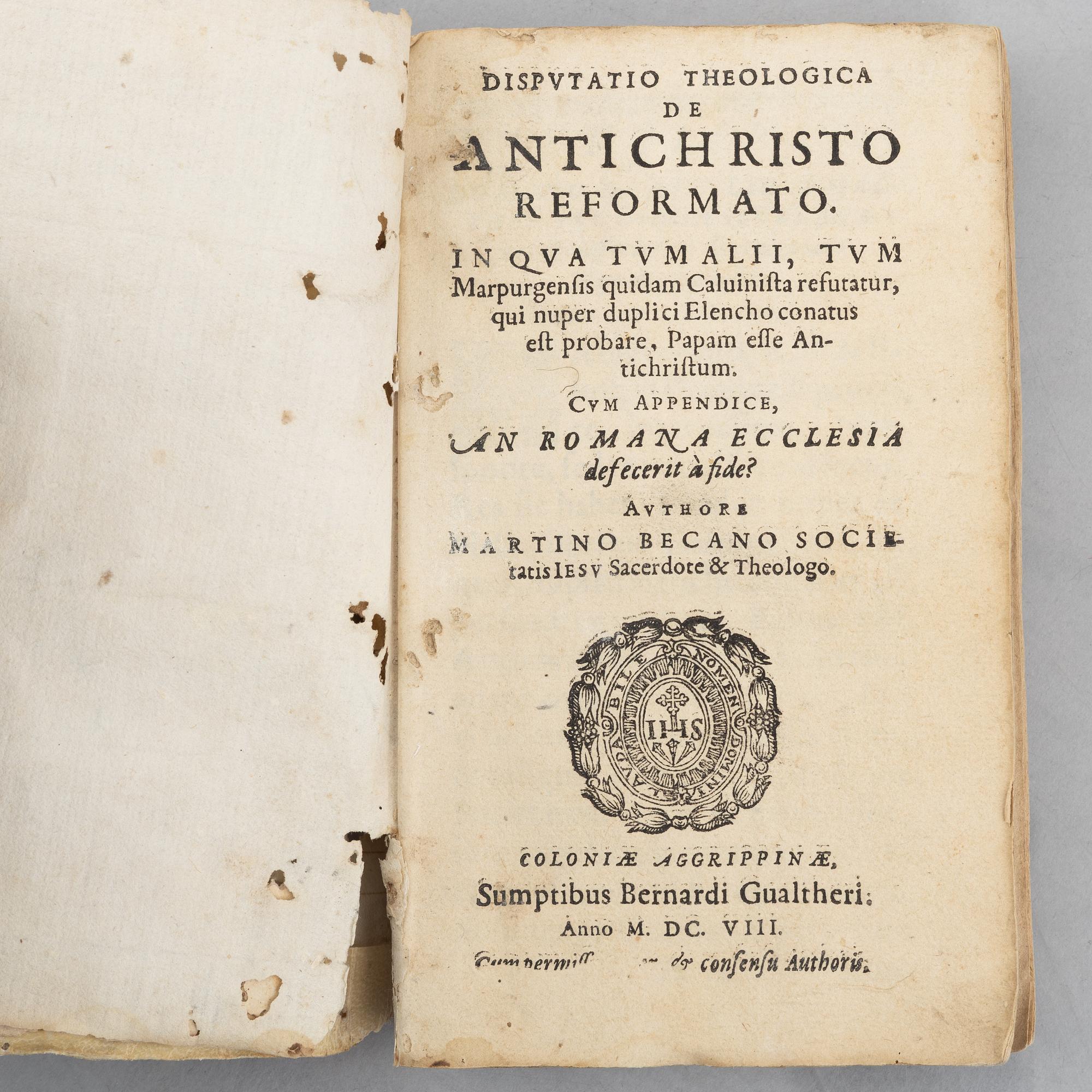 ”De Antichristo Reformato”, 1608.