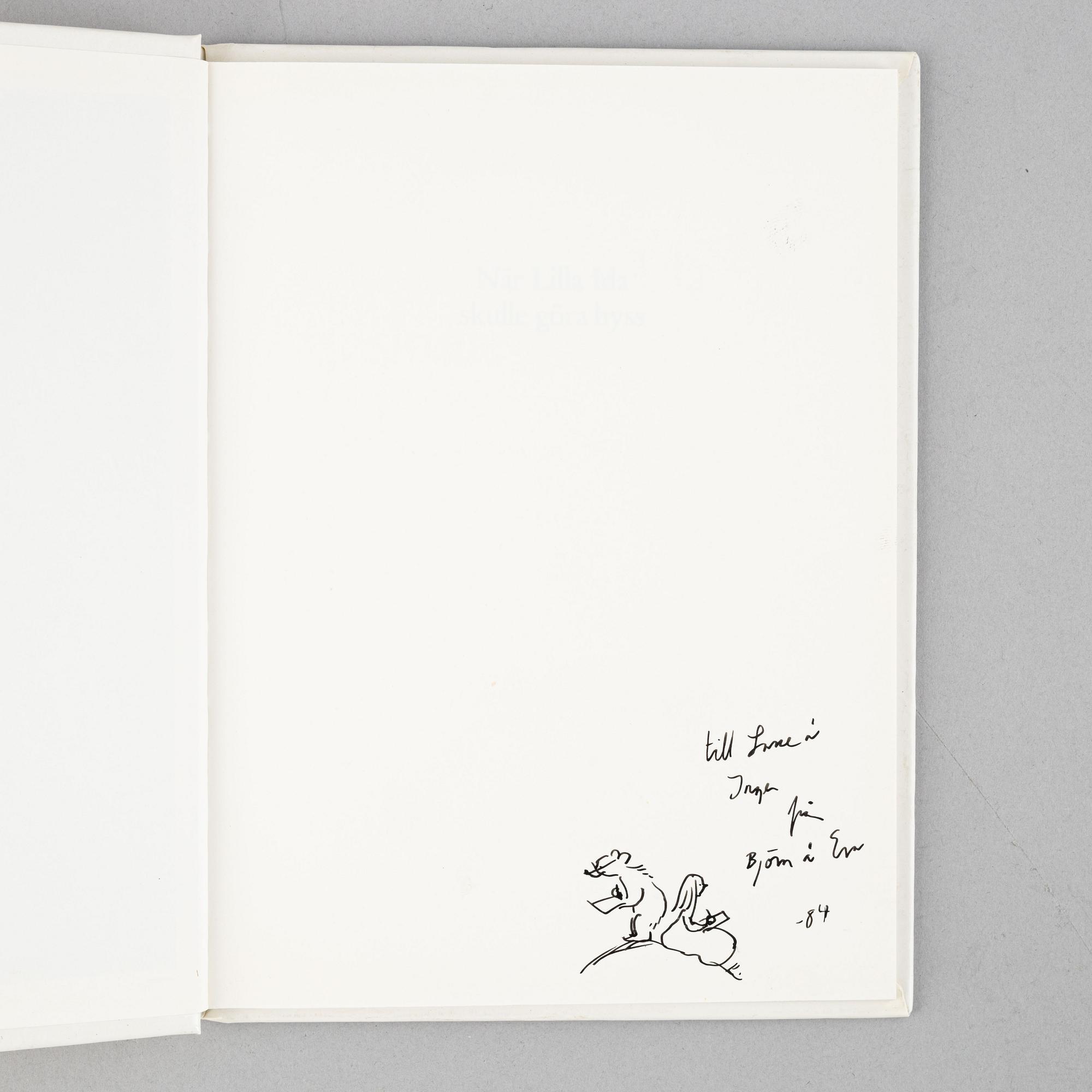 Ten children's books with dedications, including Astrid Lindgren. Provenance: the authors Inger and Lasse Sandberg.
