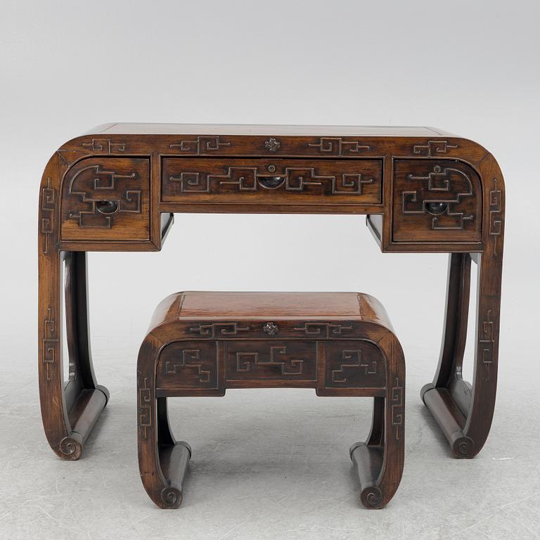 Desk with stool, China, 20th century.