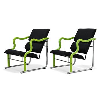 Yrjö Kukkapuro, a pair of 1980's 'Experiment' armchairs for Avarte.