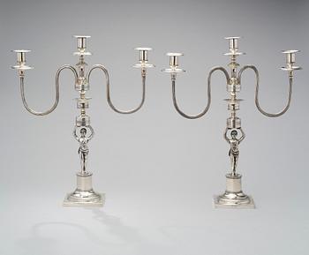 A PAIR OF CANDELABRAS, silver, Poland, Poznan Ahlgreen 1786-1832, total weight 3008 g.