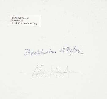 LENNART OLSON, silver gelatin print mounted on paper cardboard, signed with pencil on verso.