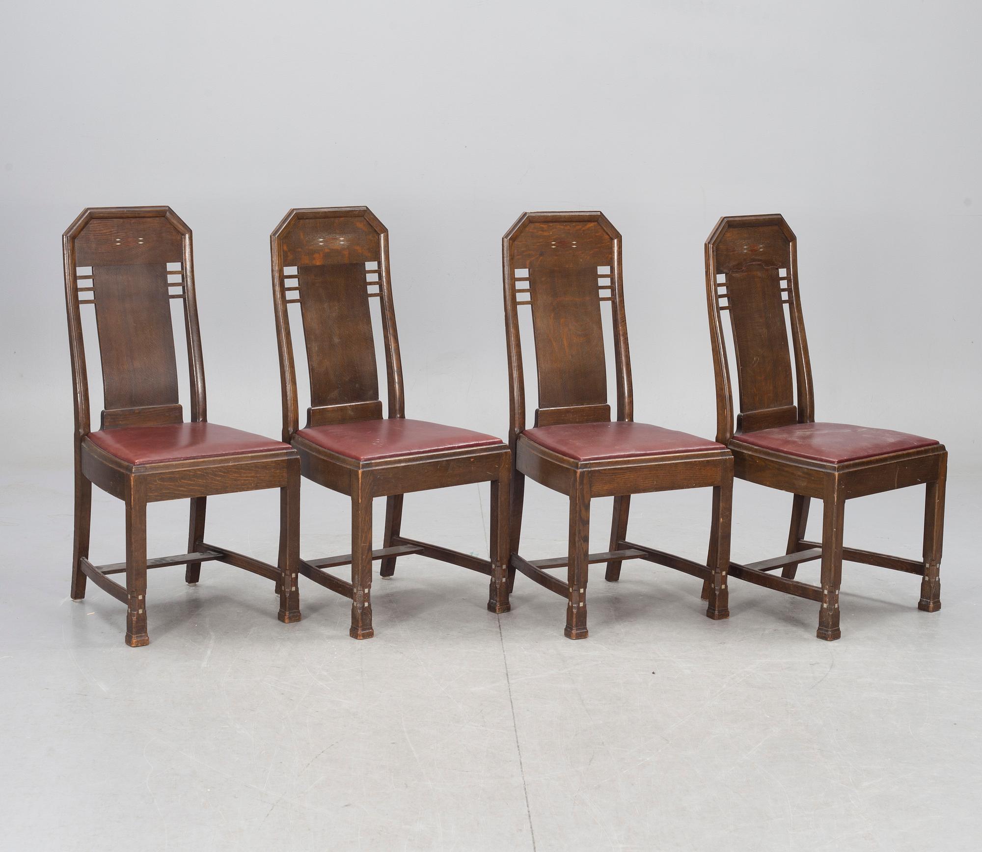 STOLAR, 4 st. Jugend "Tenn", formgivna 1909. NK-brickmärkt.