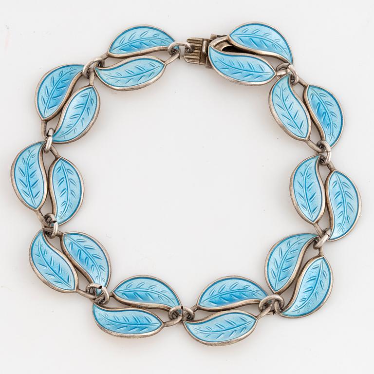 A David Andersen sterling silver and enamel bracelet.