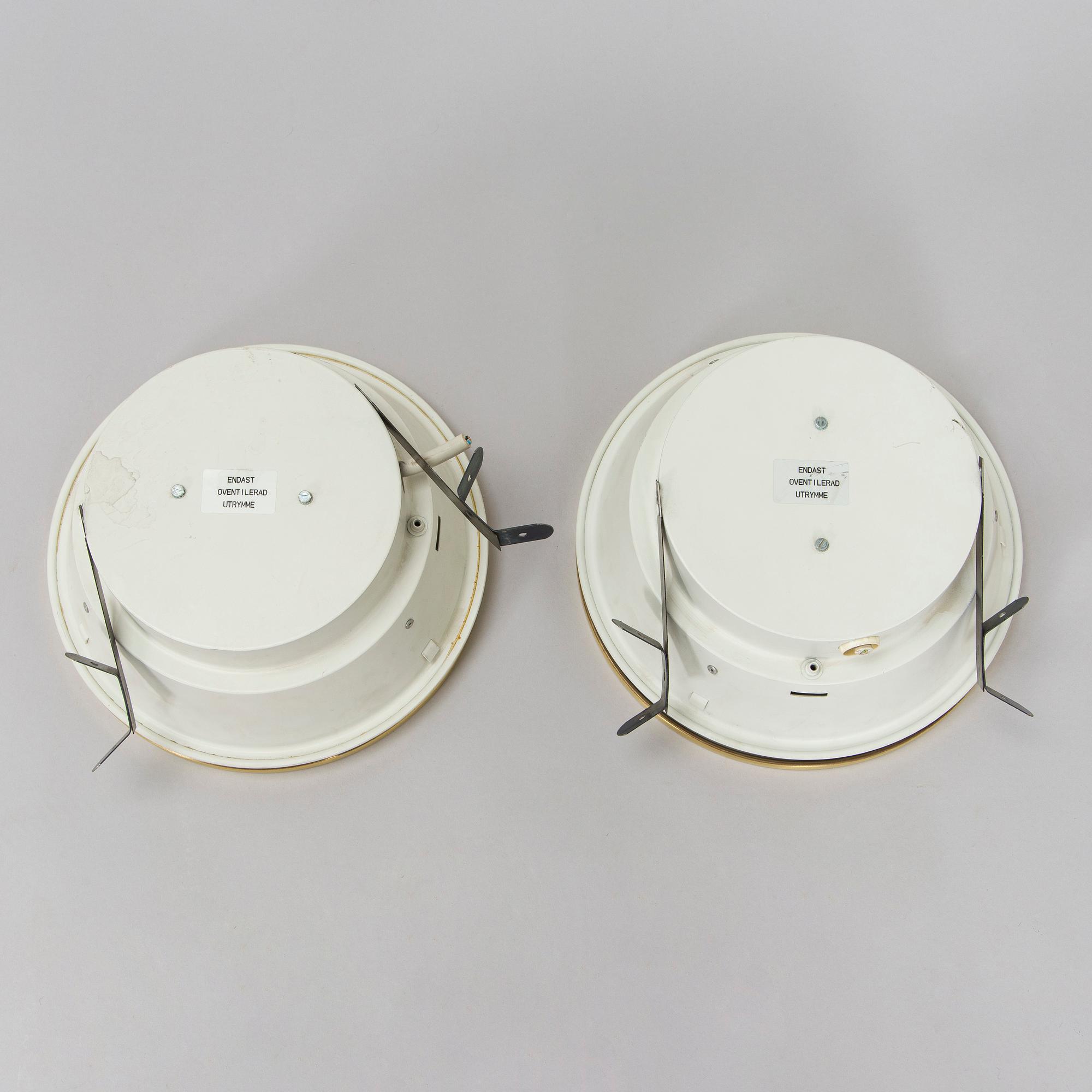 Arne Jacobsen, A pair of 'Munkegaard' ceiling lights for Louis Poulsen, Denmark.
