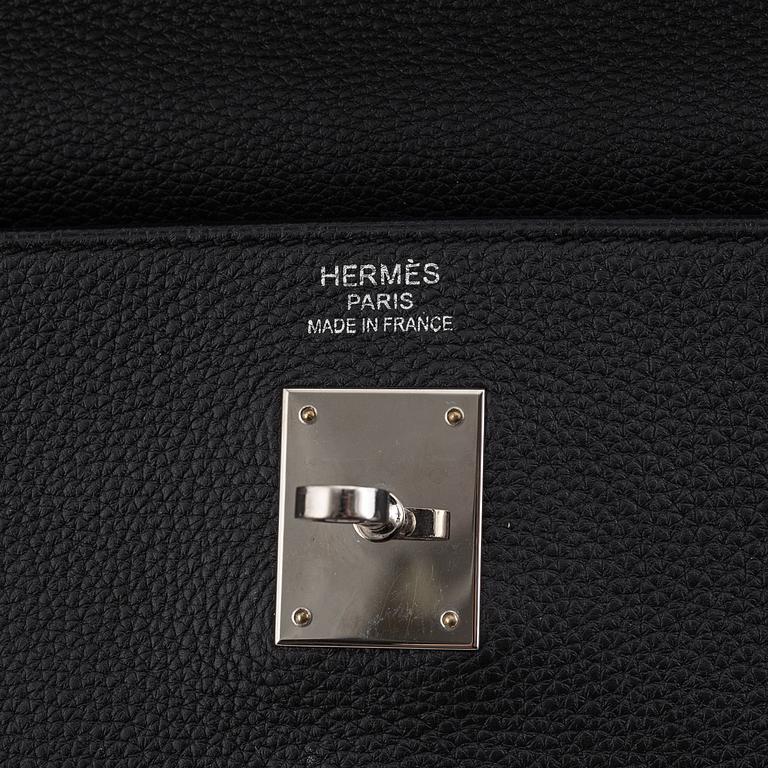 Hermès, a 'Kelly 35' black leather bag, 2017.