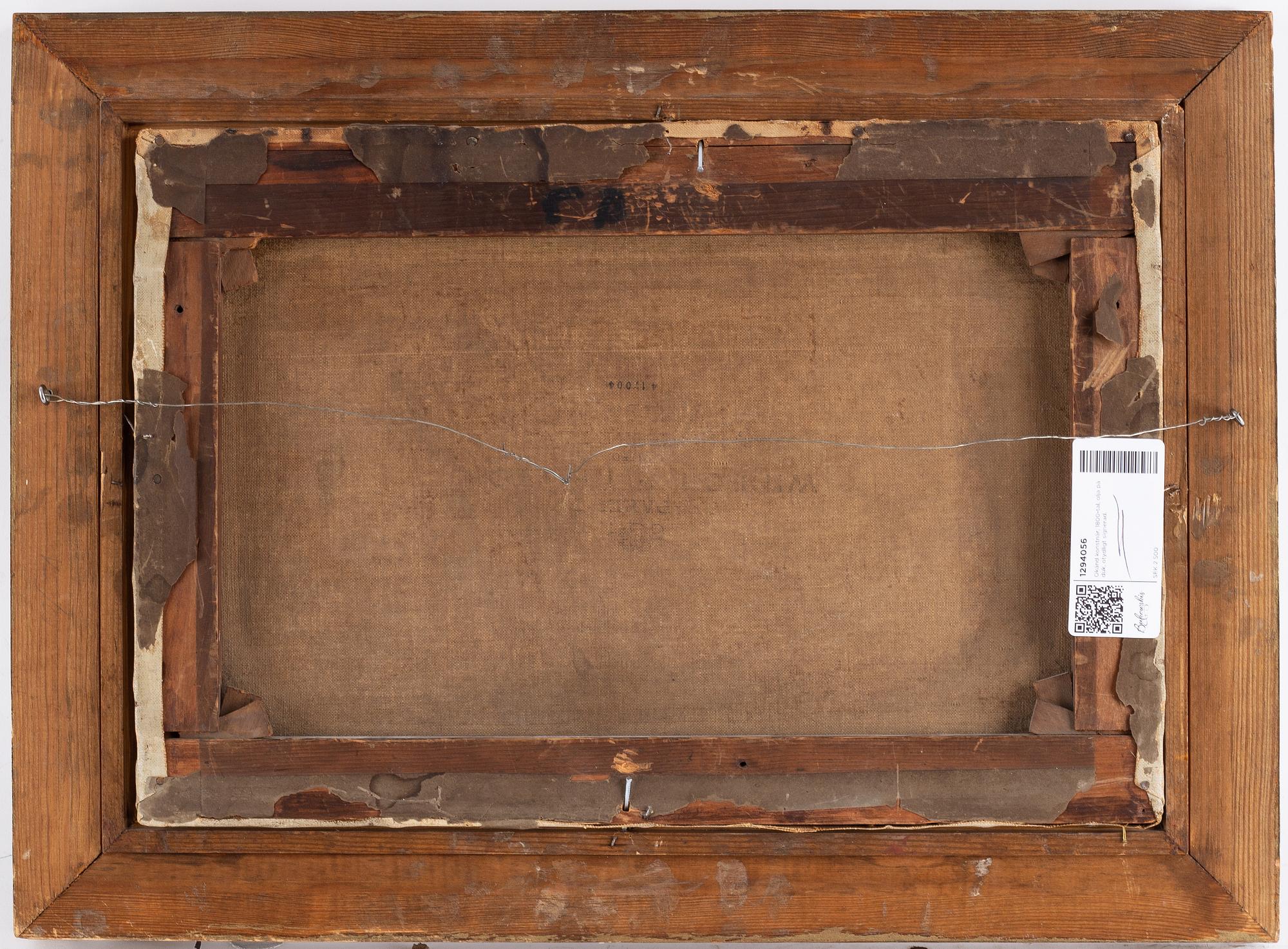 Unknown artist, 19th Century, oil on canvas, inditinctly signed.
