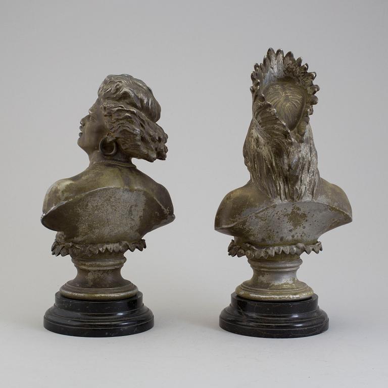 Two late 19th century portrait-busts.