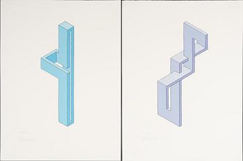 Oscar Reutersvärd, Untitled, 2 pcs.