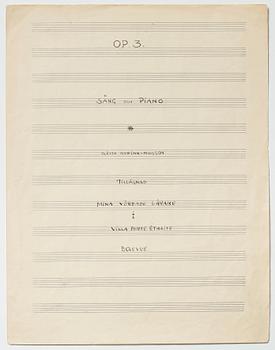 Gösta Adrian-Nilsson, Mapp innehållande tre partitur av Gösta Adrian–Nilsson,
”Dialog mellan piano och cello”, opus 2, ”.